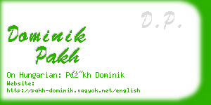 dominik pakh business card